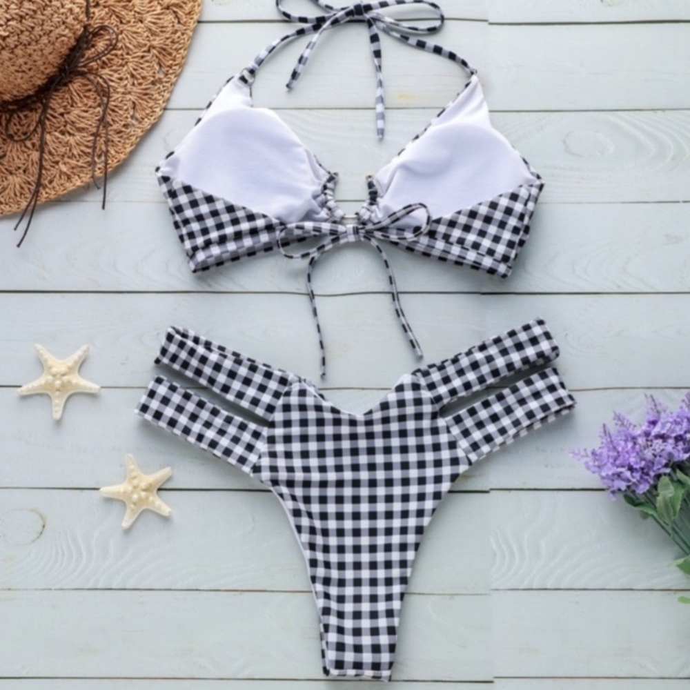 5👍Black white plaid - bikini - Picture 4 of 4